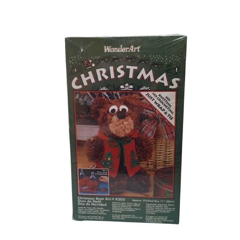 NEW IN BOX Wonder Art Christmas Bear Art K202 Yarn Craft VINTAGE 1994 CB2